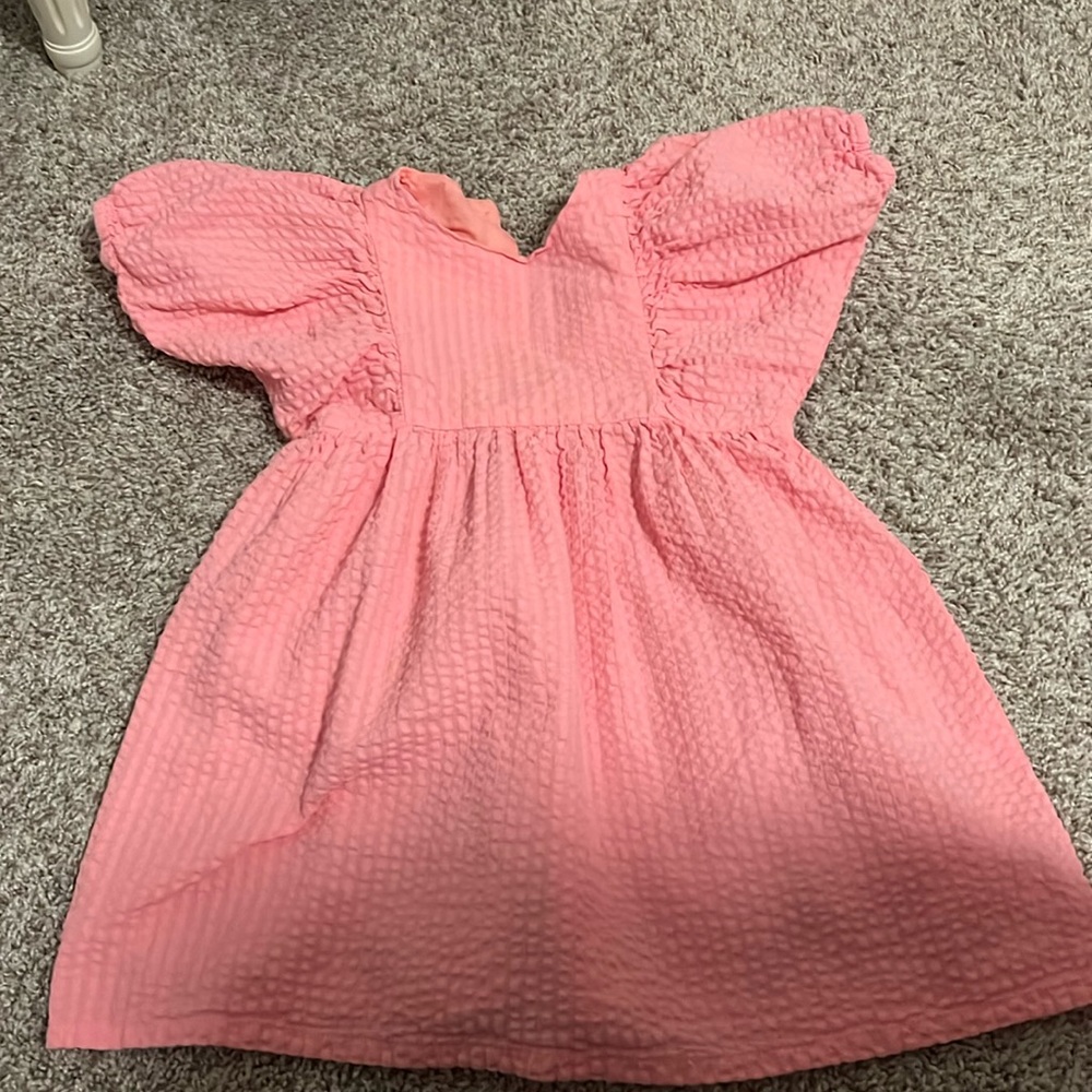 H &M pink textured dress size 2T